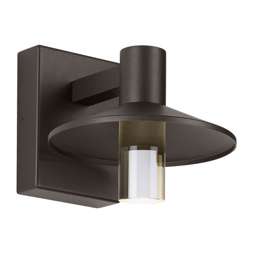 Ash Cylinder Outdoor LED Wall Light in Black.