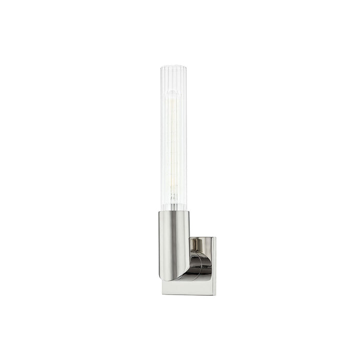 Asher Wall Light in Polished Nickel.