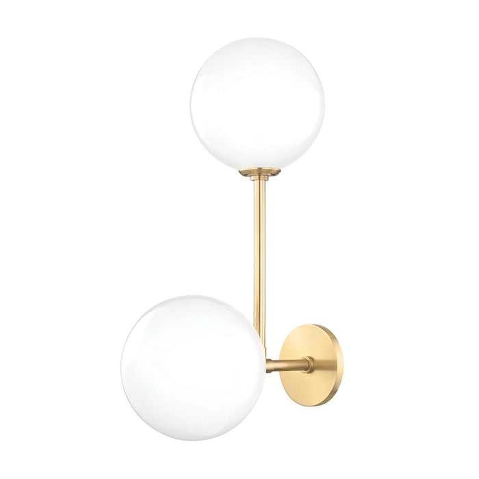 Ashleigh LED Wall Light in Aged Brass.