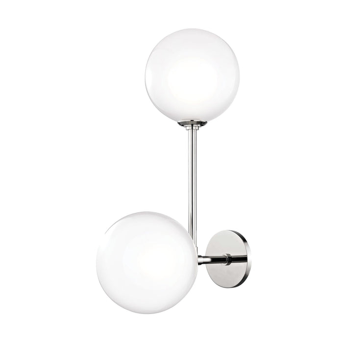 Ashleigh LED Wall Light in Polished Nickel.