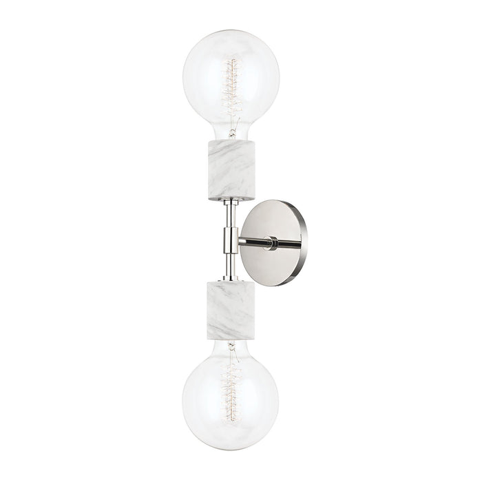 Asime Wall Light in Polished Nickel/2-Light.