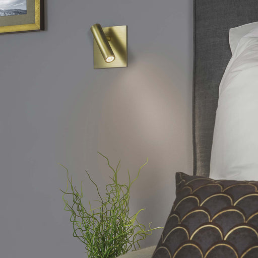 Enna Square LED Wall Light in bedroom.