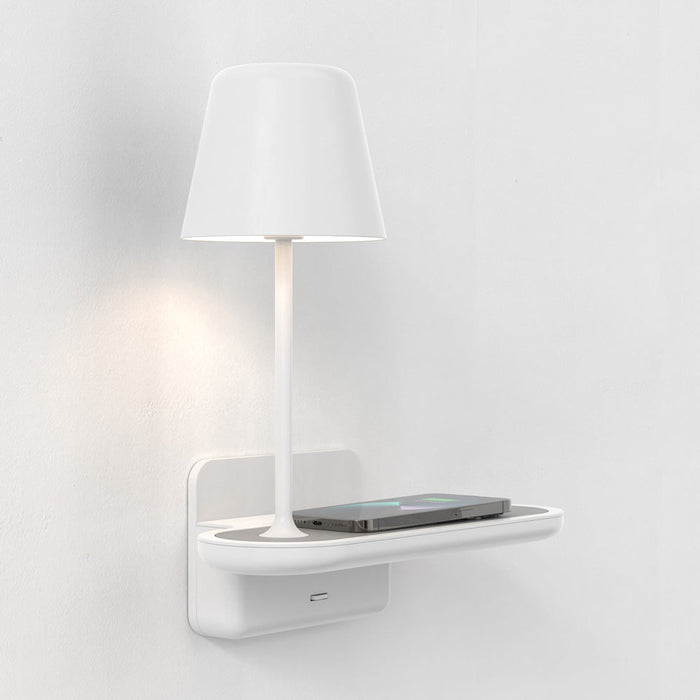 Ito LED Wall Light With Charging Shelf in Detail.