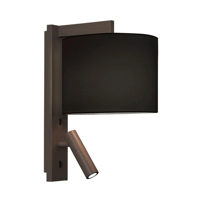Ravello LED Reader Wall Light in Bronze/Black (Drum).