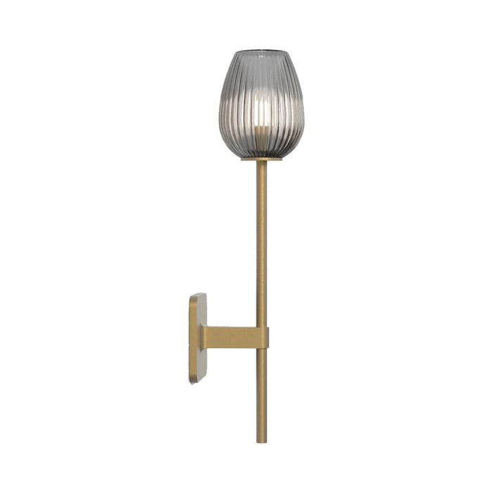 Tacoma Wall Light in Antique Brass/Tulip Ribbed Glass (Grande).