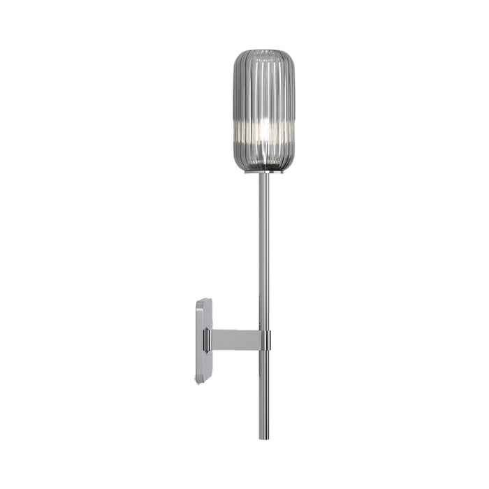 Tacoma Wall Light in Polished Chrome/Reed Ribbed Glass (Grande).