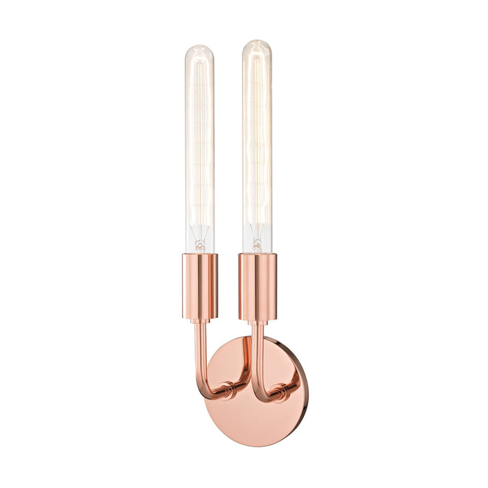 Ava Tube Wall Light in Polished Copper/2-Light.