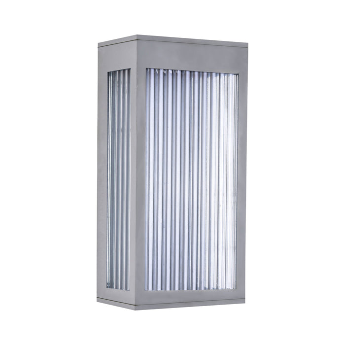 Avenue Ribbed Outdoor Wall Light in Short/Silver.