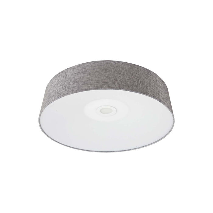 Cermack St. LED Flush Mount Ceiling Light in Small/Grey Linen.