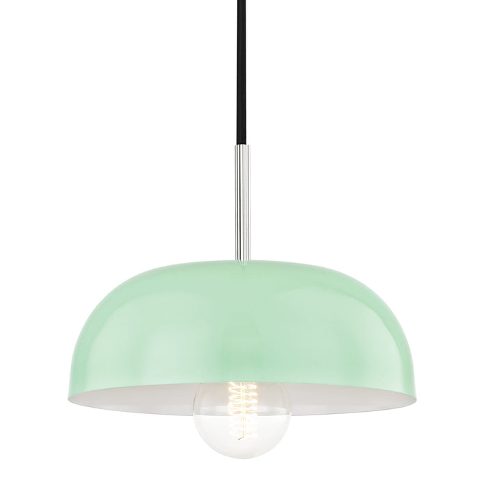 Avery Pendant Light in Polished Nickel / Mint/Small.