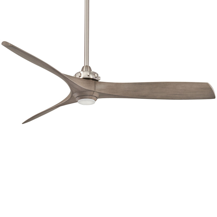 Aviation LED Ceiling Fan in Brushed Nickel / Ash Maple/No Light.