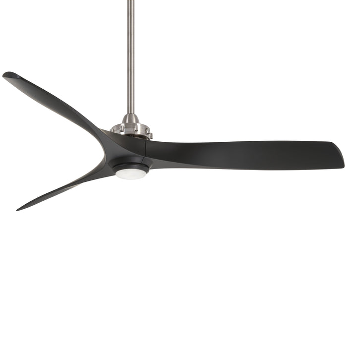 Aviation LED Ceiling Fan in Brushed Nickel / Coal/No Light.