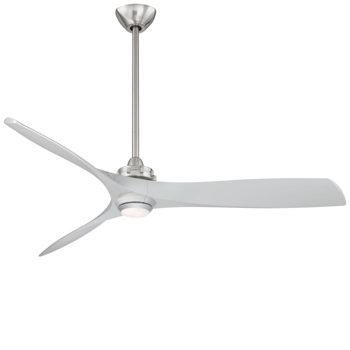 Aviation LED Ceiling Fan in Brushed Nickel / Silver/No Light.