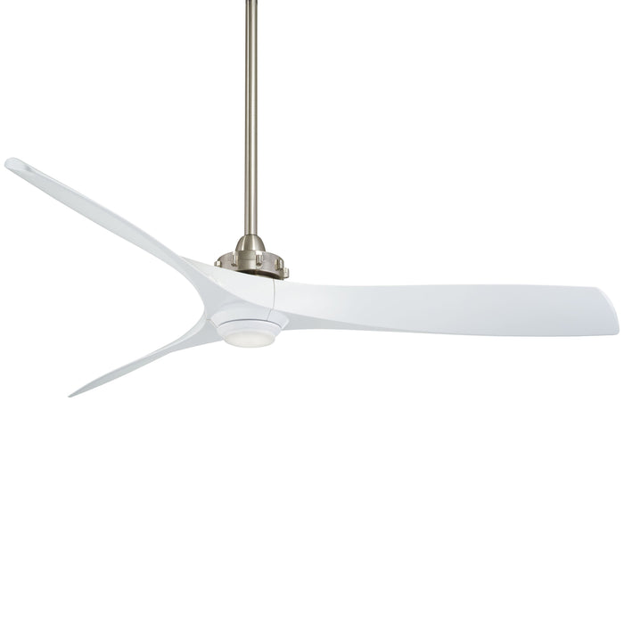Aviation LED Ceiling Fan in Brushed Nickel / White/LED.