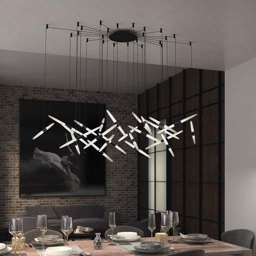 Ballet™ Spreader LED Multi Light Pendant Light in living room.