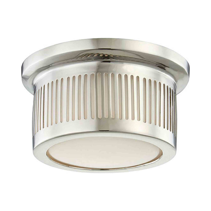 Bangor LED Flush Mount Ceiling Light in Polished Nickel.