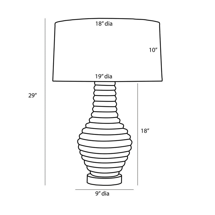 Bartoli Table Lamp - line drawing.