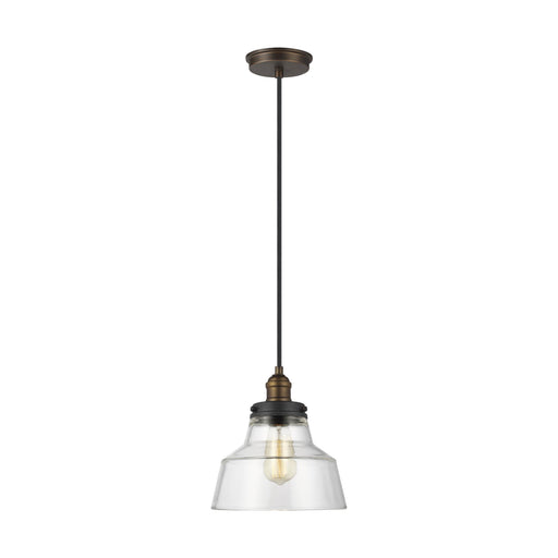 Baskin Chimney Pendant Light in Black and Clear.