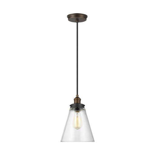Baskin Cone Pendant Light in Black and Clear.