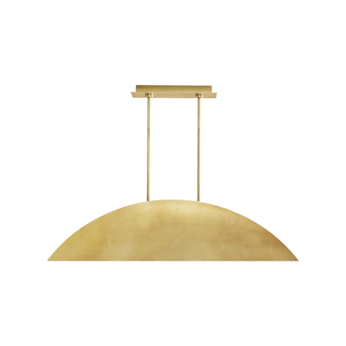 Bau LED Linear Suspension Light in Natural Brass.