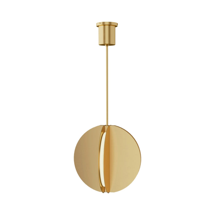 Bau LED Pendant Light in Small/Natural Brass.