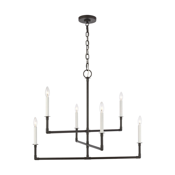 Bayview Chandelier in Medium/Non-Linear/Aged Iron.