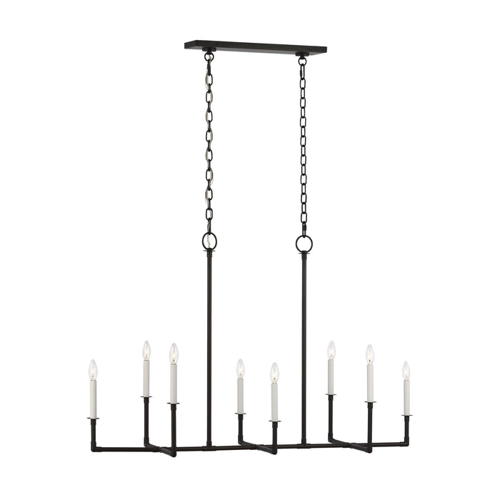 Bayview Chandelier in Linear/Aged Iron.
