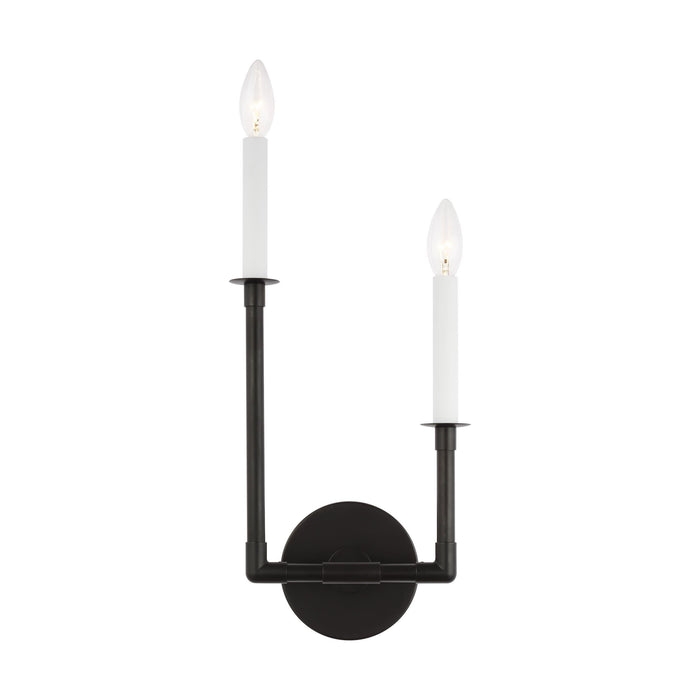 Bayview Double Bath Wall Light in Black and Clear.