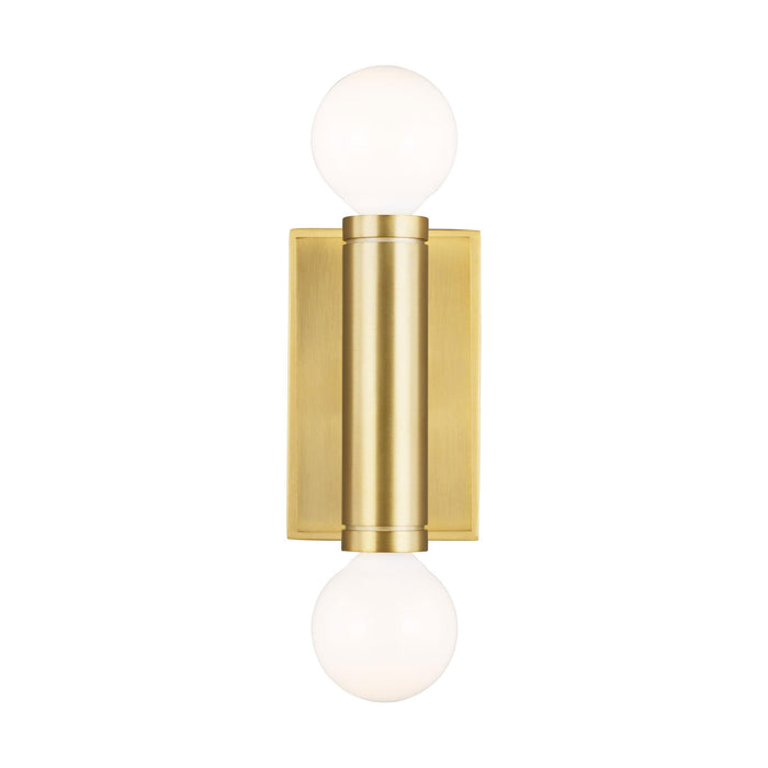 Beckham Modern Double Bath Wall Light in Burnished Brass (Small).