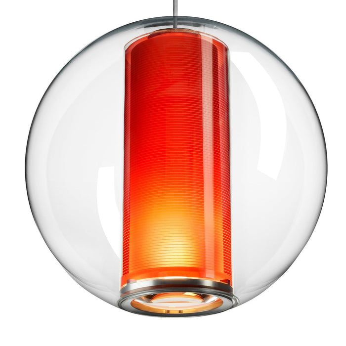 Bel Occhio Multi-Light Pendant Light in Clear and Orange.