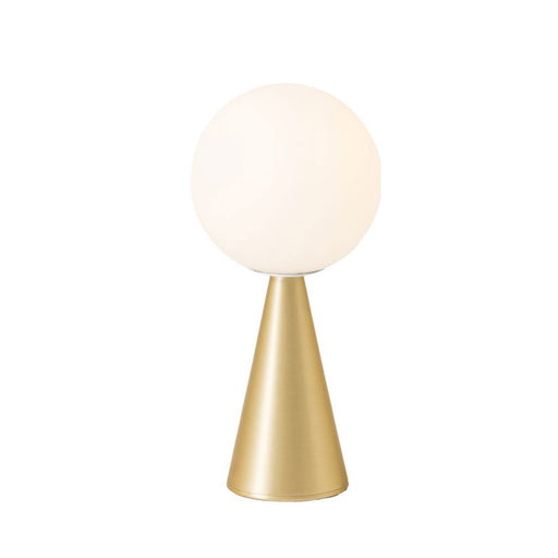Bilia LED Table Lamp - in White and Brass.