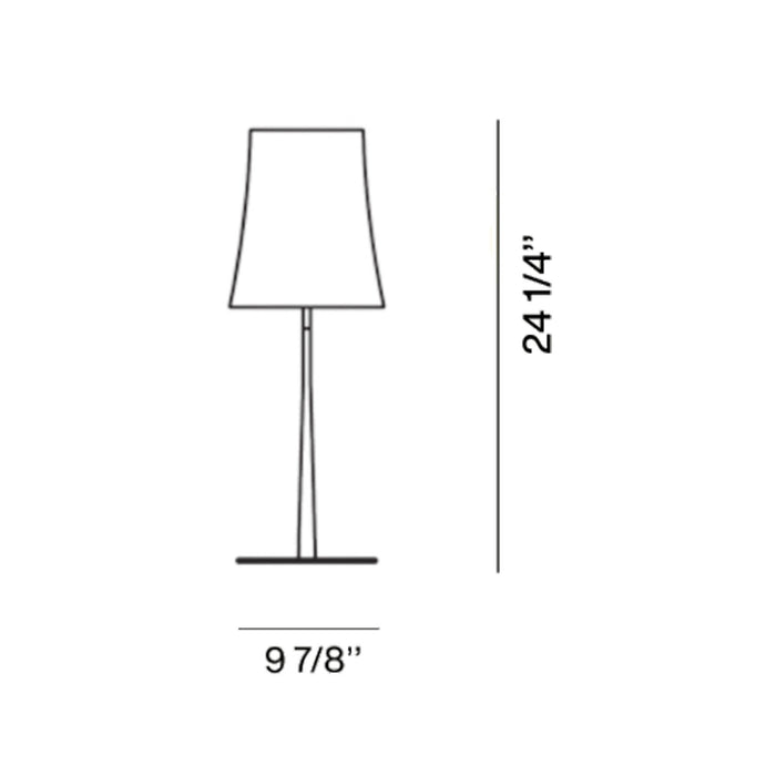 Birdie Easy LED Table Lamp - line drawing.