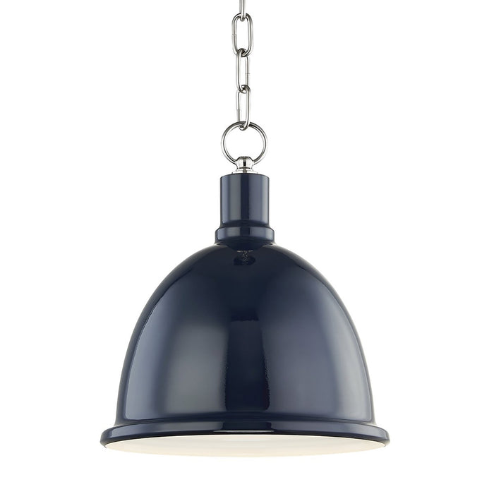 Blair Pendant Light in Polished Nickel / Navy/Small.