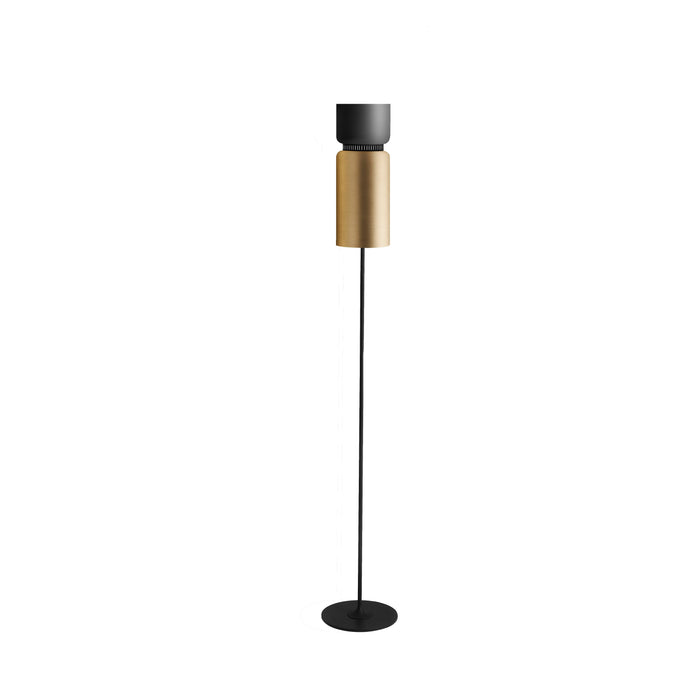 Aspen F17 Floor Lamp in Grey/Brass.