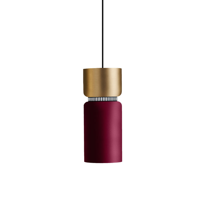 Aspen S17B Pendant Light in Brass/Merlot.