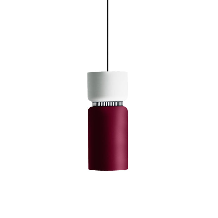 Aspen S17B Pendant Light in Snow/Merlot.