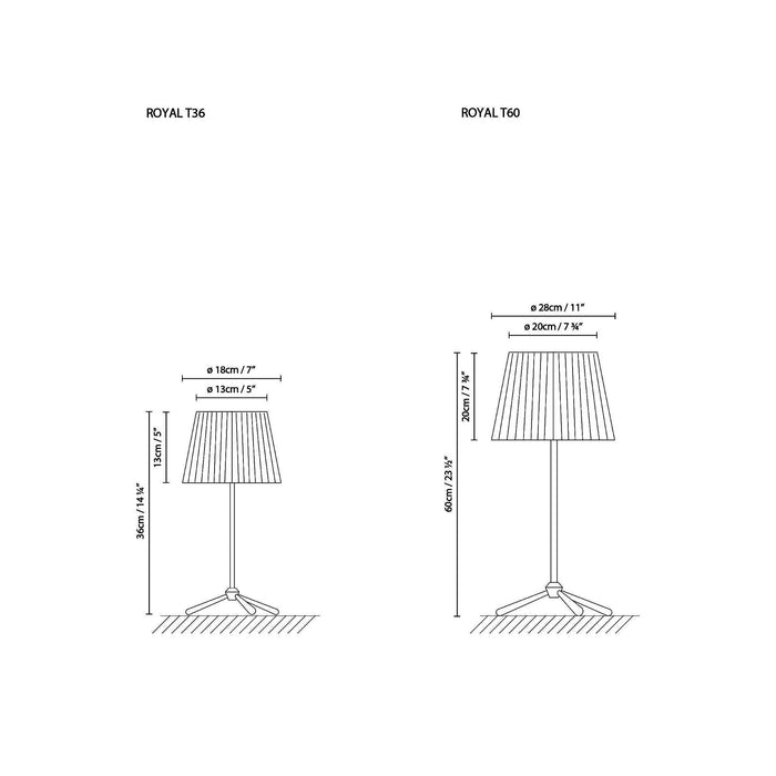 Royal T Table Lamp - line drawing.