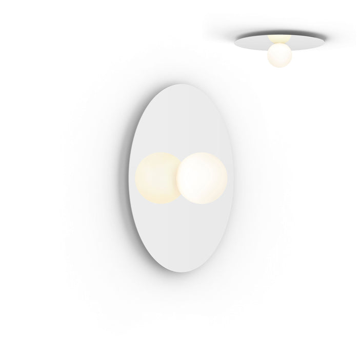 Bola LED Ceiling / Wall Light in Gloss White/Chrome (Large).