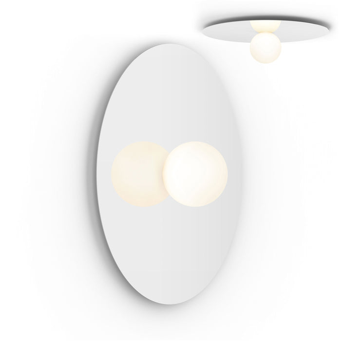 Bola LED Ceiling / Wall Light in Gloss White/Chrome (X-Large).