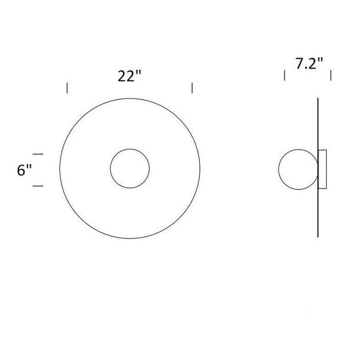 Bola LED Ceiling / Wall Light - line drawing.