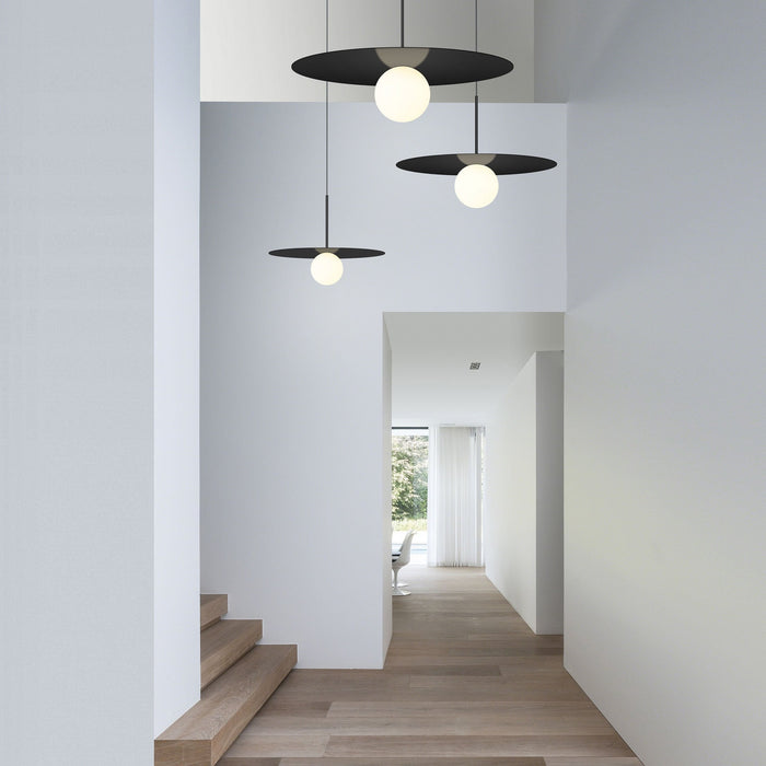 Bola LED Disc Pendant Light in exhibition.