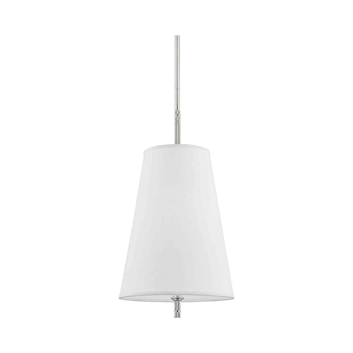 Bowery Pendant Light in Polished Nickel.