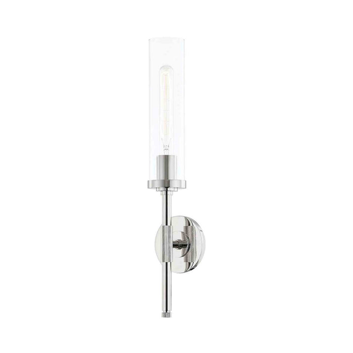 Bowery Wall Light in Polished Nickel.
