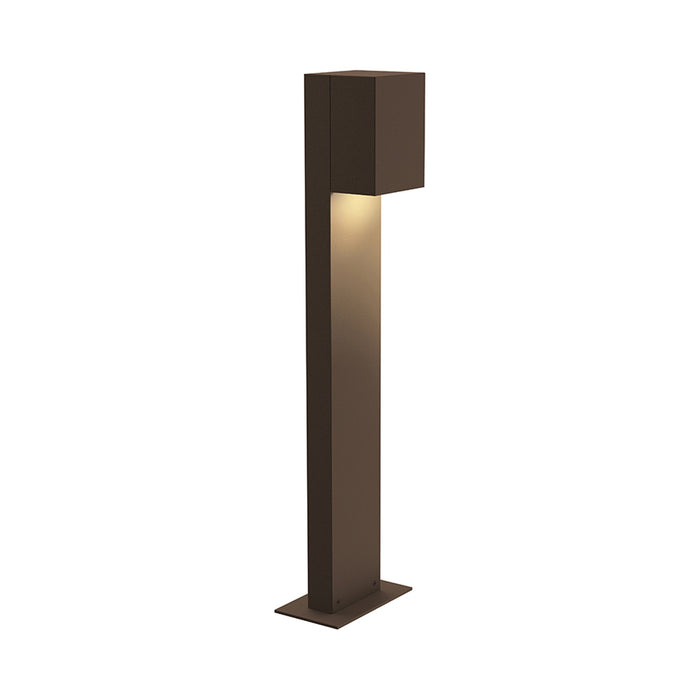 Box LED Bollard Light in Textured Bronze/Medium/1-Light.