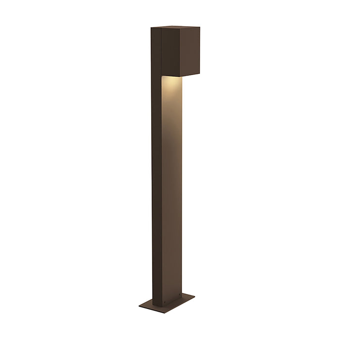 Box LED Bollard Light in Textured Bronze/Large/1-Light.