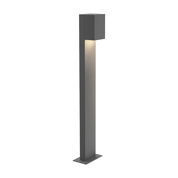 Box LED Bollard Light in Textured Gray/Large/1-Light.