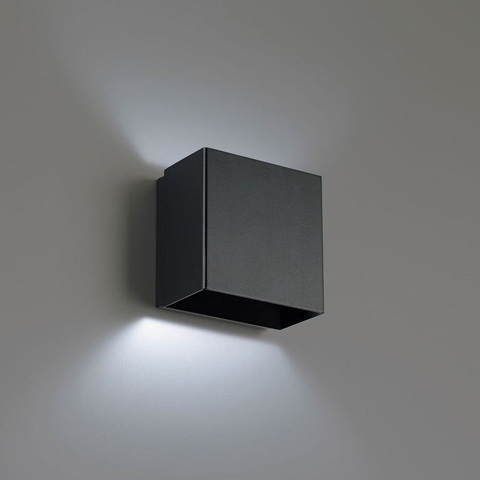 Boxi LED Wall Light in Black.