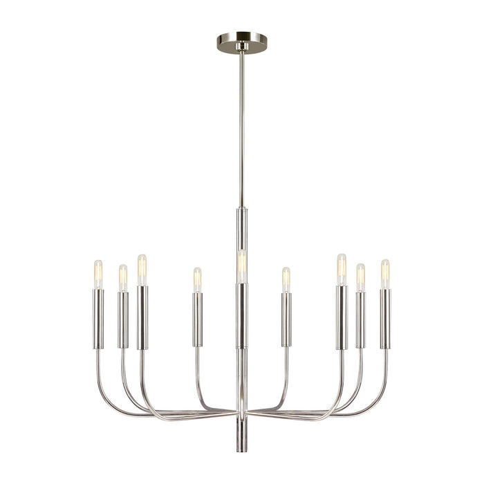 Brianna Chandelier in Large/Polished Nickel.