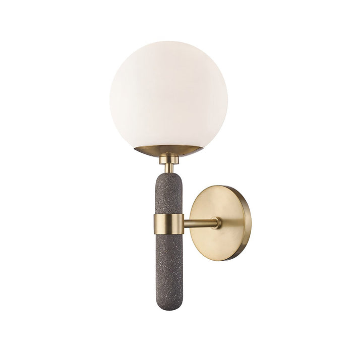 Brielle Wall Light in Aged Brass.