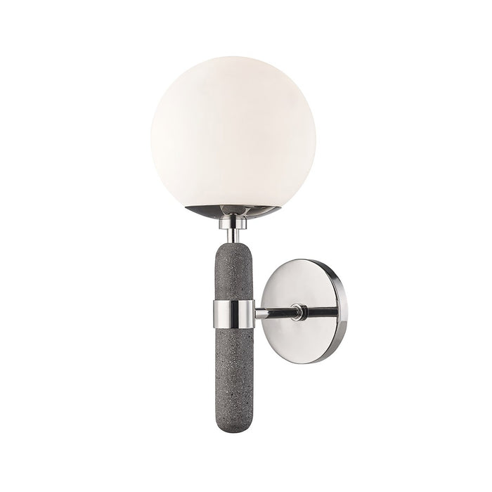 Brielle Wall Light in Polished Nickel.